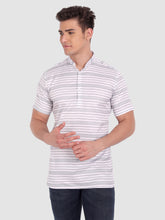 Mens Three Strip Half Sleeve Kurta